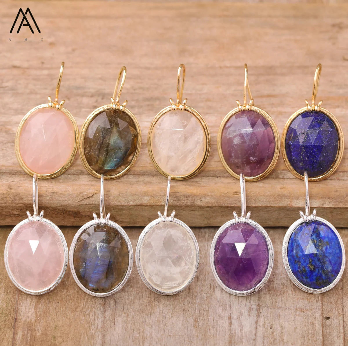 Elegant Earring Oval Shape Stone Crystal Hooks Earrings for Women Wedding Jewelry