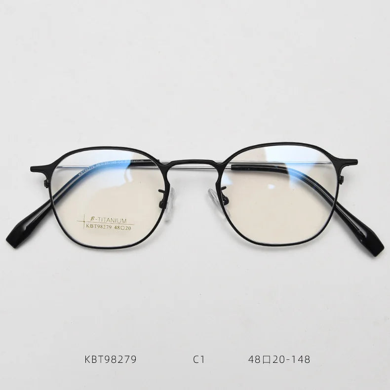 2024 New Retro Round Pure Titanium Men's Eyeglass Frame Ultra Light Optical Prescription Eyeglass Frame Female
