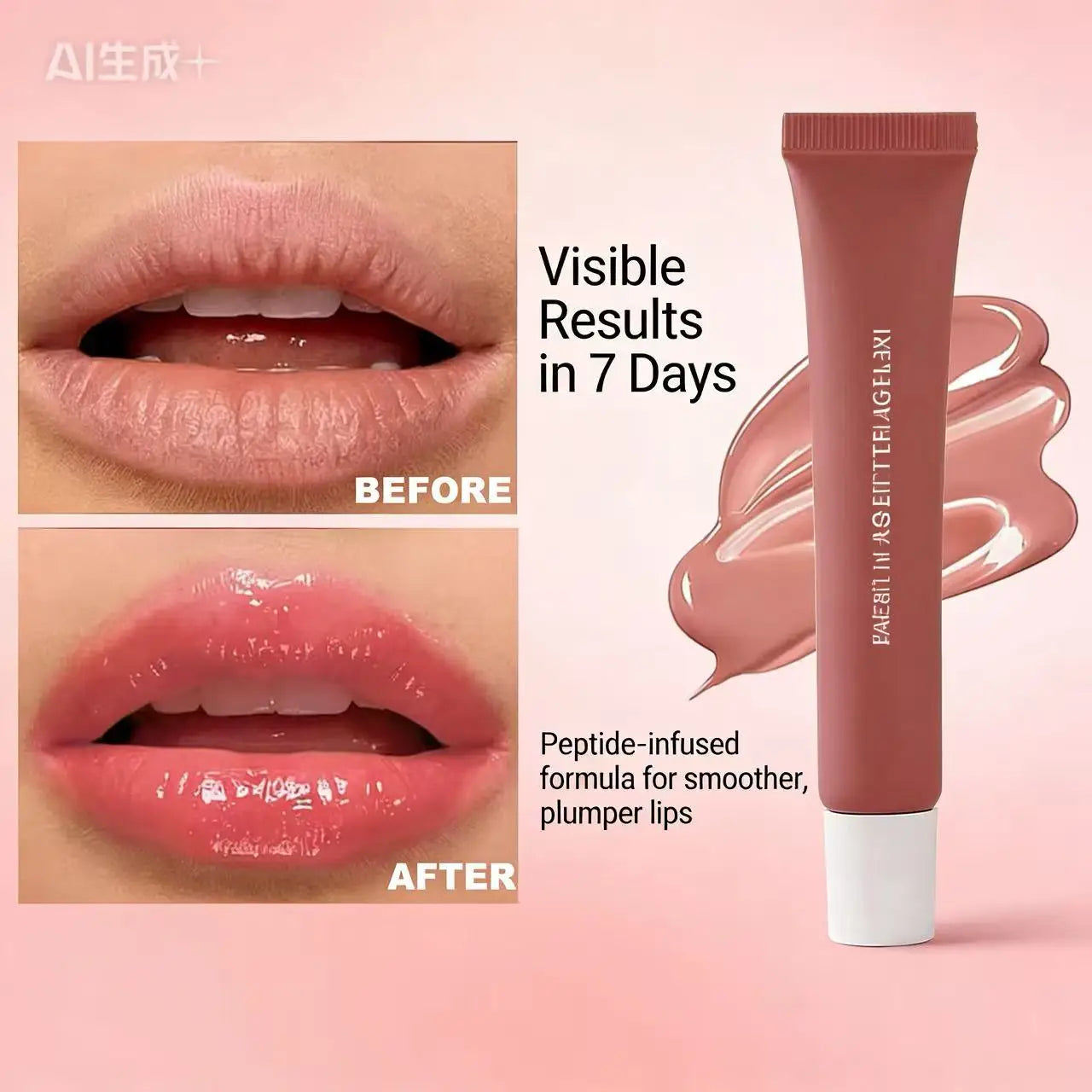 Tube of Pure Plant Peptide-containing Colorful Lip Balm That Deeply Nourishes Lips