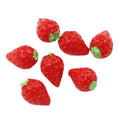100Pcs Mini Red Pink Sweet Candy Strawberry Resin Figurine Crafts Flatback Cabochon Fruits Ornament Jewelry Making Charms