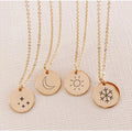 Chihang 15mm Stainless Steel Weather Pattern Custom Engraved Pendant Chain Necklace