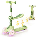 Flashing 3 Wheel Lights Scooter Kids Adjustable Height Handlebars and Removable Seat Folding Kick Scooters for Boys & Girls