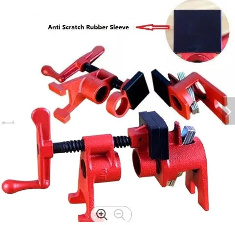 Heavy Duty 3/4 Inch H Type Quick Release Ductile Iron Powder Coated Bar Clamp with Leg Protective Pad for Woodworking Pipe Use
