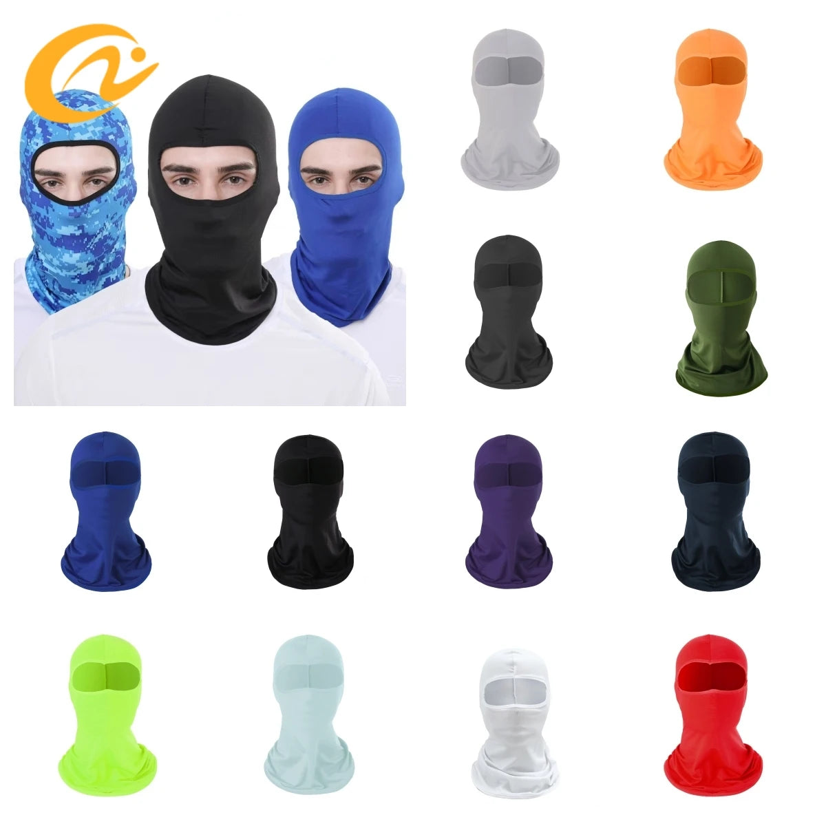 Wholesale Face Mask Windproof Balaclavas in Stock  Milk Silk Solid Color Thin  Face Cover Balaclava