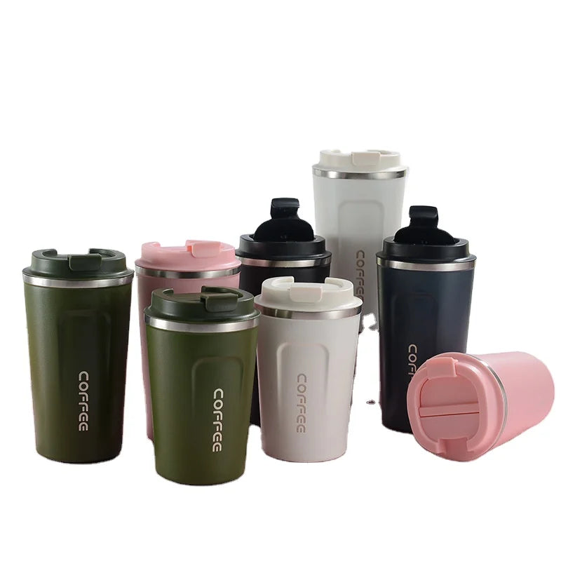 380 ml 510 ml Custom Vacuum Travel Insulated Double Wall Tumbler to Go Reusable 304 Stainless Steel Coffee Mug Cup with Lid