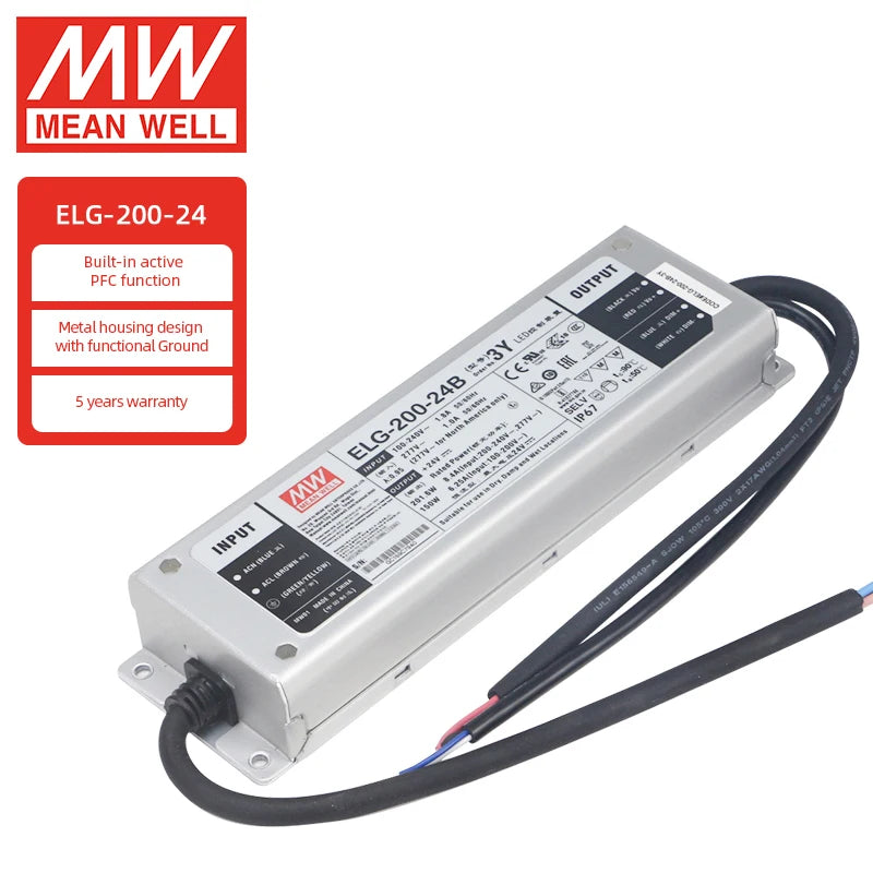 Mean Well ELG-200-24 200W 24V Led Driver Dimmable Led Driver