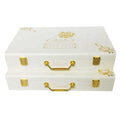 In Stock White Box Portable Cosmetic Packaging Wooden Packaging Hyaluronic Acid Serum Luxury Cosmetic Leather Box