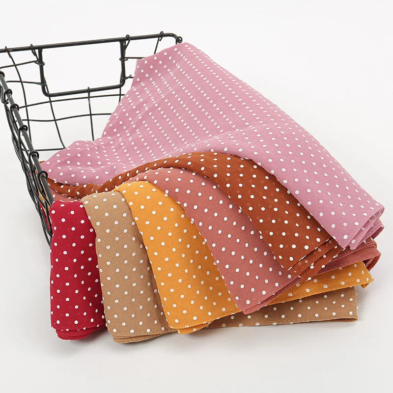 New Style Muslim Fashion Polka Dot Chiffon Hijab Pearl Bubble Chiffon Shawls Women Headscarf Wraps