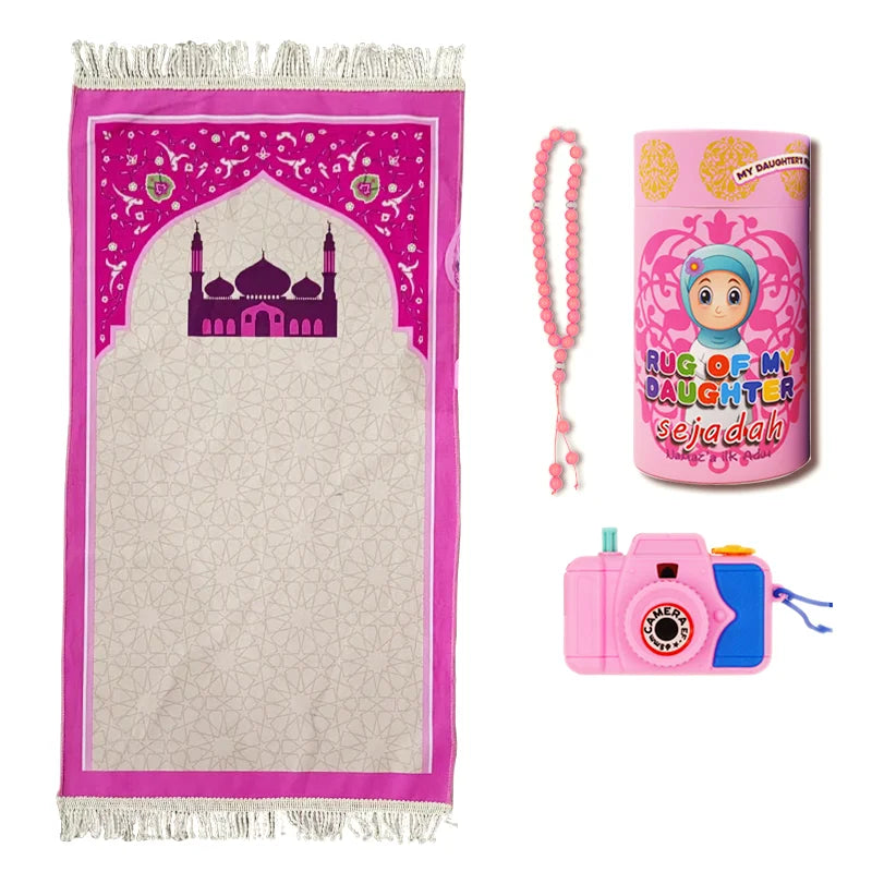 Muslim Prayer Rug for Kids Custom Design Islam Carpet Portable Mini Prayer Mat Rug for Kids