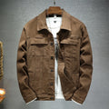 Men's Brown Denim Jacket 2023 Spring and Autumn New Fashion High Quality Stretch Slim Fit Jacket Denim Men Brand Clothing