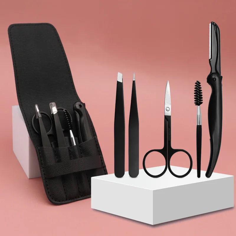 Wholesale Custom logo 4 PCS 5PCS Professional Eyebrow Trimming Tweezer Set Eyelash Tweezer Kit