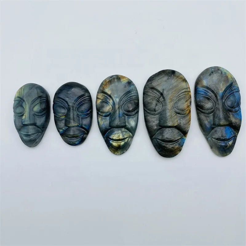 Nautral Hand Carved Labradorite Crystal Alien Skulls for Healing Fengshui