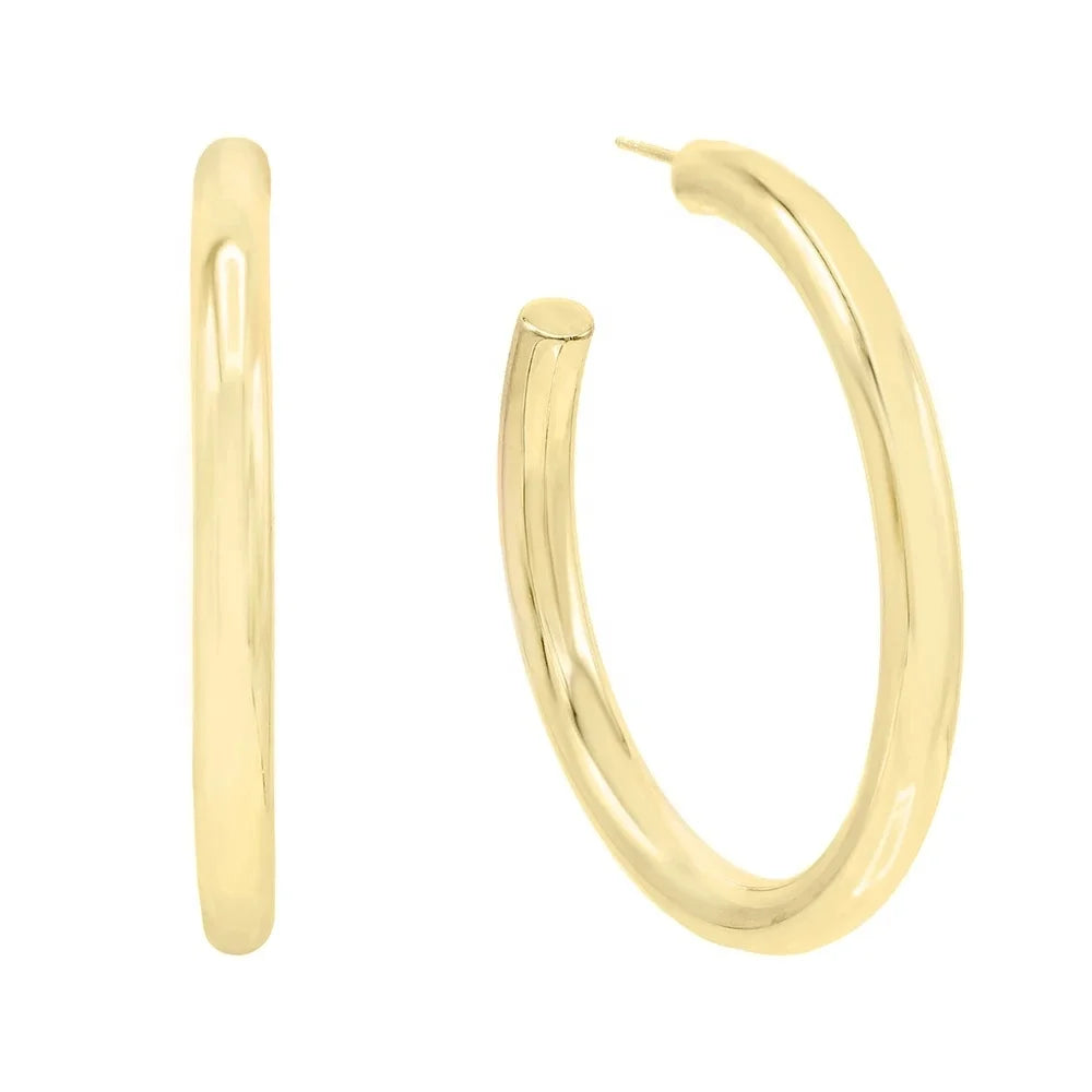 Hip Hop Minimalist 925 Sterling Silver Large Hollow Chunky Hoop Earring