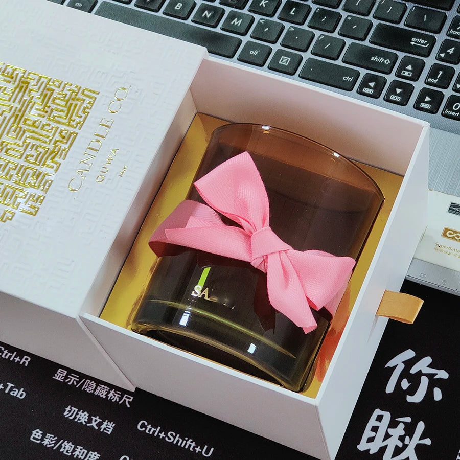 Wholesale 8 10 12 16 Oz Scented Candle Package Container Mini Luxury Empty Glass Jar for Easter Luxury Candle Making Packaging