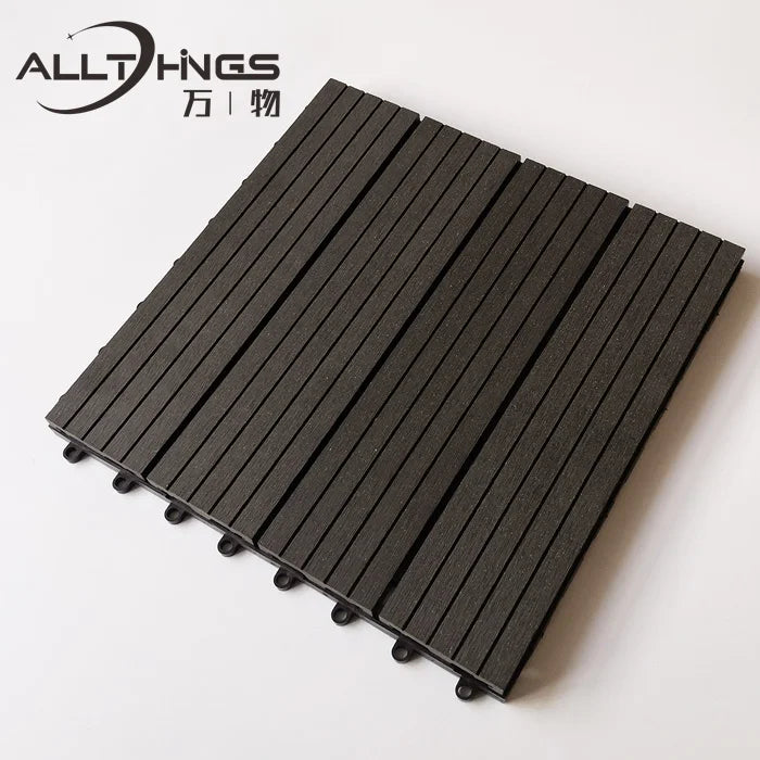 Card Buckle Together Balcony 300* 300 mm Wood Diy Composite Pool Interlocking Decking Wpc Outdoor Tiles