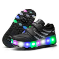 Wholesale Kids Top Quality Unisex Flashing Led Shoes with 2 Wheels Rechargeable Skate Roller Shoes