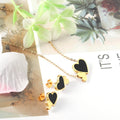 Ason New Necklace with Stud Earrings Set Double Heart Earrings and Pendant Stainless Steel Jewelry Set for Wholesale Price