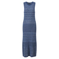 2025 Summer Women's Latest A-Line Wave Knitted Maxi Collar Sleeveless Designed for Casual Holiday Fashionable Ladies' Striped