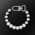 Wholesale Men's Half Freshwater Pearl Bracelet with Stainless Steel Ball Beaded Beads Chain Fashion Charm Jewelry