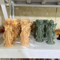 wholesale New product natural gemstone crystal craft 3 inch topaz angel carving decoration