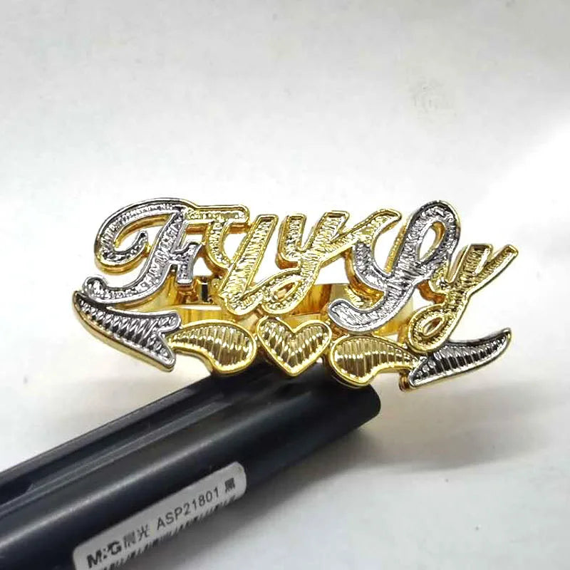 Plated Double Finger Custom Name Rings Custom 3d Personalized Ring Gold Hip Hop Rapper Men Zinc Alloy Hiphop Dy Letter Ring MegaBDM
