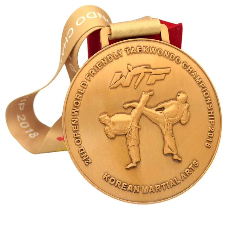 Medal for the 2nd Open World Friendly Taekwondo Championship 3D Antique Gold by WTF (World Taekwondo Federation)