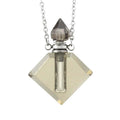 HZ Fashion square Shape Natural Smoky Quartz Gemstone Perfume Bottle Pendant Healing Crystal Pendant Jewelry