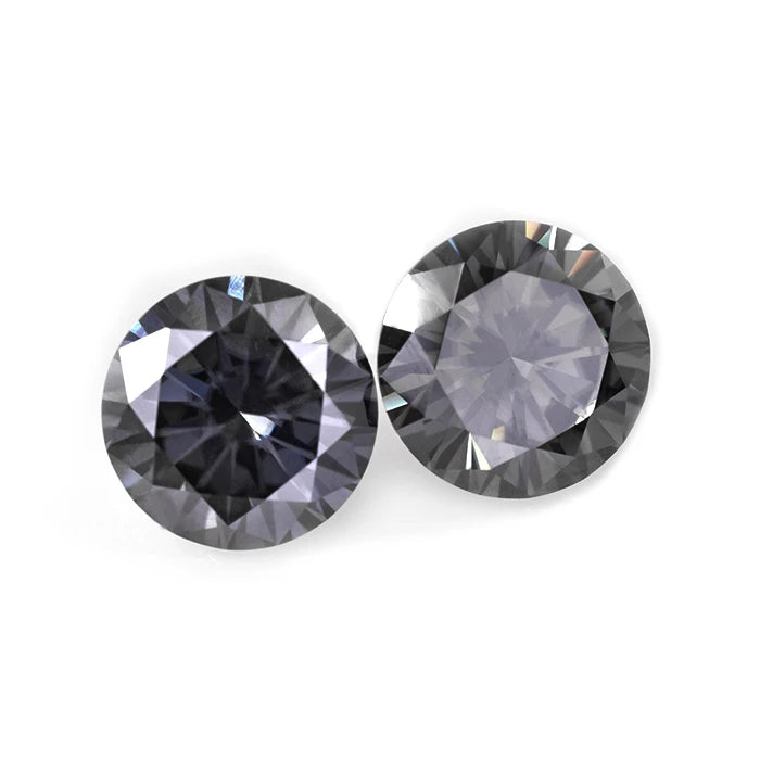 Loose Fashion Cool Moissanite Gemstone Round Synthetic Natural Color Dark Grey Moissanite