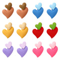 Temperament Fashion Stud Earrings Heart Earring Simple Girl Acrylic Trendy Women's Drop Earrings 2022 Double Love Sweet 1 Pair