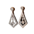 Ruyi Laser Holed 18k Solid Gold Long Dangle Drop Design Lab Diamond Earrings for Women
