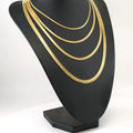 Wholesale PVD 14K 18K Gold Plated Stainless Steel Thin Flat Minimalist Herringbone Snake Chain Necklace for Women