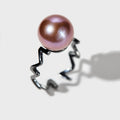 Vintage Prestige 925 Sterling Silver ECG Purple Pearl Ring Silver Plated Natural AAAAA Grade Custom Personalized