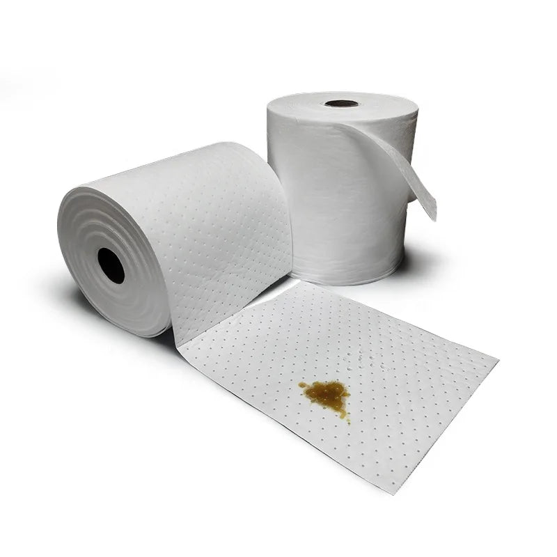 Dimpled & Sonic Bonded 100% Polypropylene Oil Spill Rolls 2-5MM ISO Certified for Workshop Use