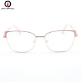 New Fashion Metal Eyeglasses for Women Retro Square Print Pattern Optical Frame Glasses