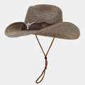 Custom Mixed Color Western Cowboy Hat with Large Brim for Outdoor Casual Party or Travel Sun Protection Straw Hat