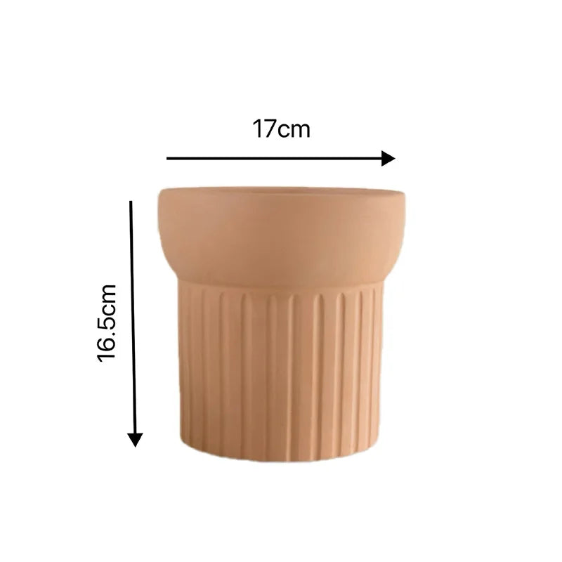 Round Terracotta Planter Plant Indoor Ceramic Flower Pots for Table