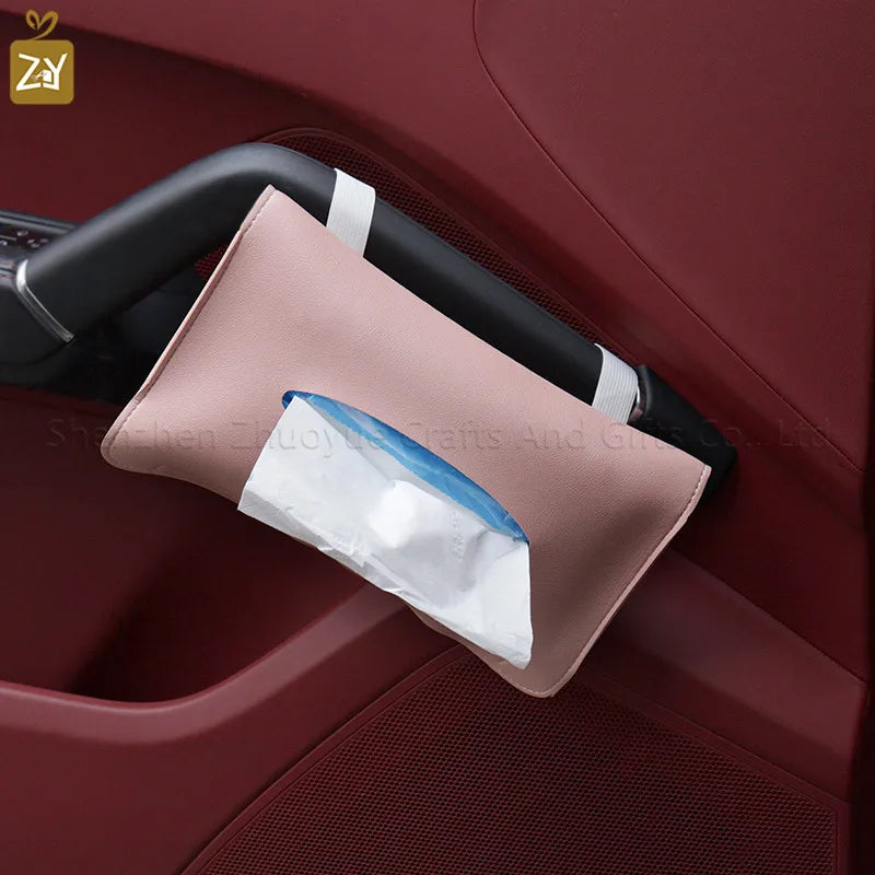 Tissue Box Case Holder Car Accessories Leather Tissue Organizer Dispenser Face Mask Dispenser Holder for Car