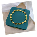 Vintage Waterproof Jewelry Stainless Steel Pig Nose Chain Bracelet Tarnish Free 18k Gold Plated Bracelet for Women