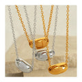 18k Gold Plated Stainless Steel Lucky Beans Cube Pendant Necklace Hypoallergenic Non Tarnish Waterproof Jewelry YF5061