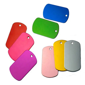 Wholesale Engraving Anodized Aluminum Alloy Dog Tag Blank Metal Rectangle Name Tag