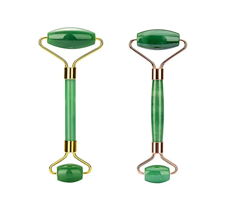 2022 Green Jade Facial Massager Guasha Stone Roller Set Masajeador Rodillo De Jade Roller Gua Sha for Face