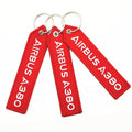 Promotion Motorcycle Key Chain Double Sided Woven Letters Airplane Car Keychain Embroidery Keychain Custom logo Keyring