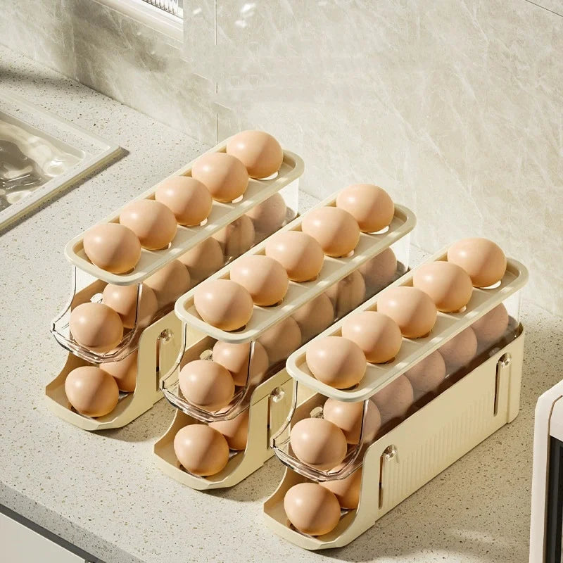 OWNSWING Stackable Eggs Storage Container Plastic Sturdy Eggs Holder Efficient Storage Solution for Refrigerator