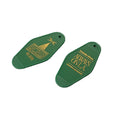 Custom logo Promotional Blank Green Plastic Retro Vintage Motel Hotel Room Keychain