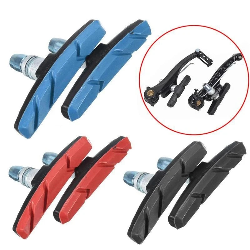 Durable Bicycle V Brake Holder Pads Long-Lasting Performance Good Silent Cycling Shoes Blocks with Rubber Pad