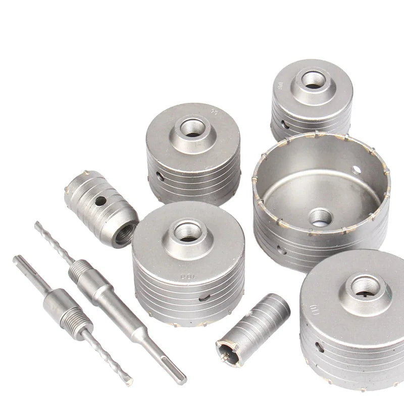 SDS PLUS 30-160mm Concrete Hole Saw Hollow Core Drill Bit Shank 110-530mm Cement Stone Wall Air Conditioner Alloy