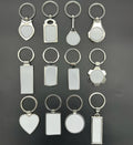 Custom Logo Wholesale Memorial Zinc Alloy Metal Sublimation Rectangle Keychains Metal Blanks Keychain