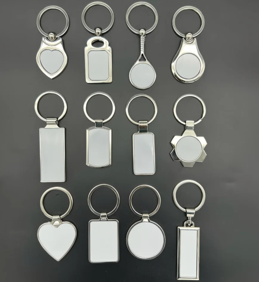 Custom Logo Wholesale Memorial Zinc Alloy Metal Sublimation Rectangle Keychains Metal Blanks Keychain