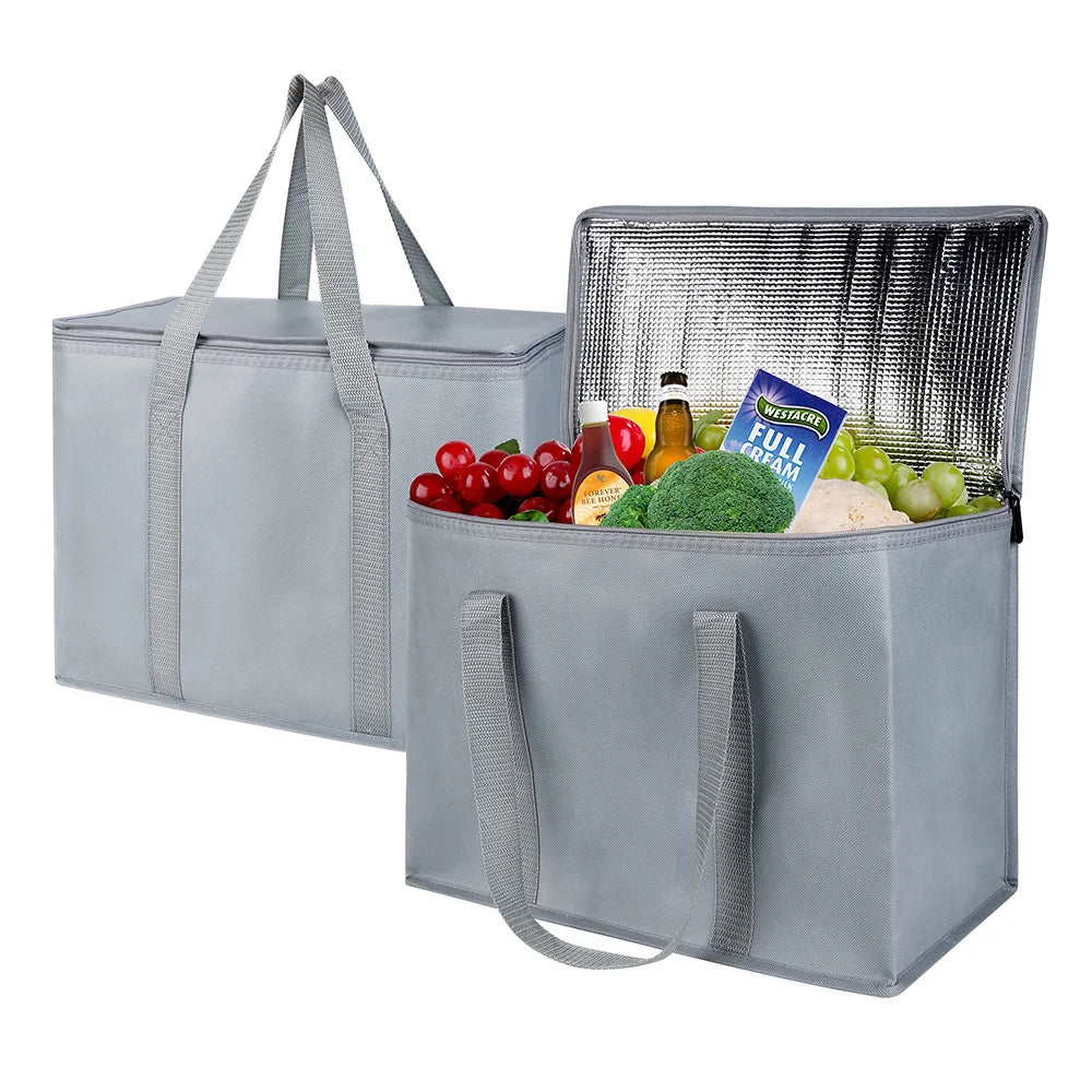 Customizable Reusable Shopping Non Woven Laminated Shopping Thermal Bags for Lunch Food Take Away Tote Bag