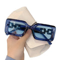 2024 UV400 Designer Multicolor Square Sunglasses for Men and Women Trendy Blue PC Frame Fashion Shades for Unisex Use